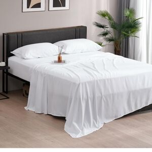 Z-hom Queen Bed Sheets 4 Piece Set Queen 16 inch Deep Pocket White
